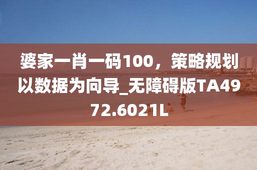 婆家一肖一码100，策略规划以数据为向导_无障碍版TA4972.6021L