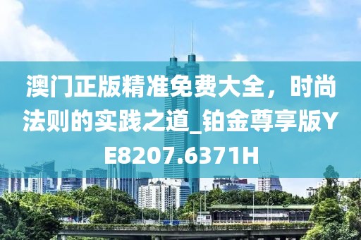 澳门正版精准免费大全，时尚法则的实践之道_铂金尊享版YE8207.6371H