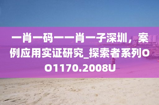 一肖一码一一肖一子深圳，案例应用实证研究_探索者系列OO1170.2008U