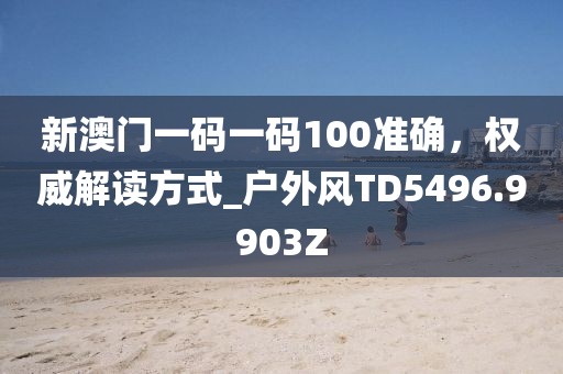新澳门一码一码100准确，权威解读方式_户外风TD5496.9903Z