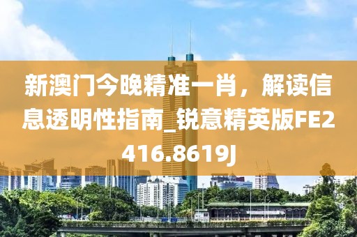 新澳门今晚精准一肖，解读信息透明性指南_锐意精英版FE2416.8619J