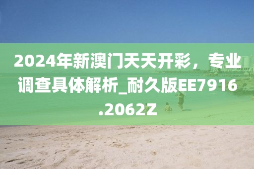 2024年新澳门天天开彩，专业调查具体解析_耐久版EE7916.2062Z