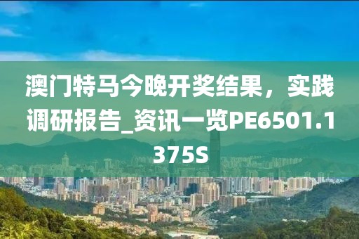 澳门特马今晚开奖结果，实践调研报告_资讯一览PE6501.1375S