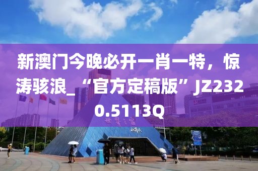 新澳门今晚必开一肖一特，惊涛骇浪_“官方定稿版”JZ2320.5113Q
