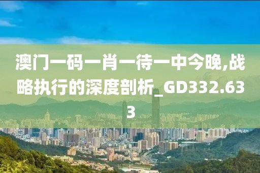 澳门一码一肖一待一中今晚,战略执行的深度剖析_GD332.633