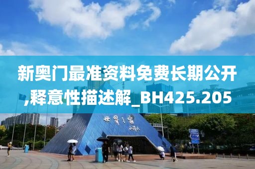 新奥门最准资料免费长期公开,释意性描述解_BH425.205