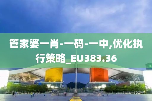 管家婆一肖-一码-一中,优化执行策略_EU383.36