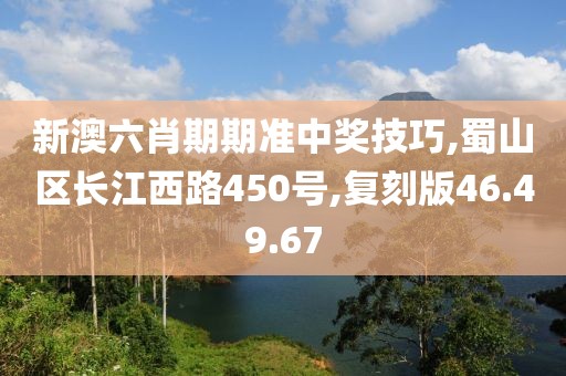 新澳六肖期期准中奖技巧,蜀山区长江西路450号,复刻版46.49.67