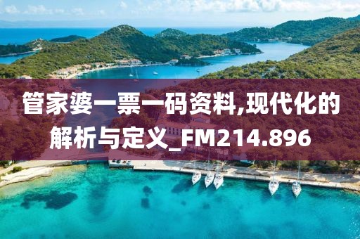 管家婆一票一码资料,现代化的解析与定义_FM214.896