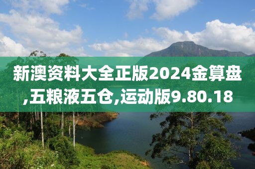 新澳资料大全正版2024金算盘,五粮液五仓,运动版9.80.18