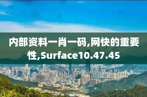 内部资料一肖一码,网快的重要性,Surface10.47.45