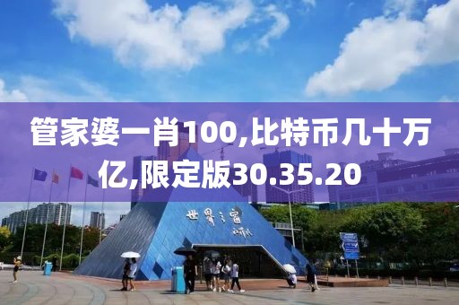 管家婆一肖100,比特币几十万亿,限定版30.35.20