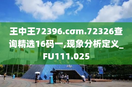 王中王72396.cσm.72326查询精选16码一,现象分析定义_FU111.025